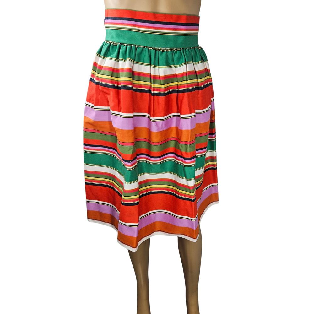 1950s Mr Lee California Thick Band Waist Puffy Rainbow Striped Skirt Size Small
